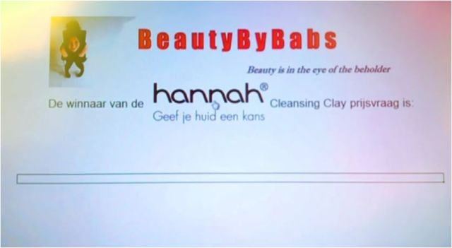 Wie is de winnaar van hannah Cleansing Clay? 12 winnares hannah