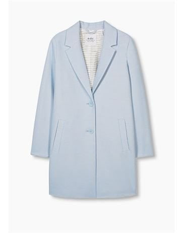 pastel blauwe mantel