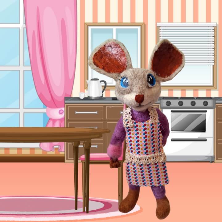 needlefelt muis in de keuken